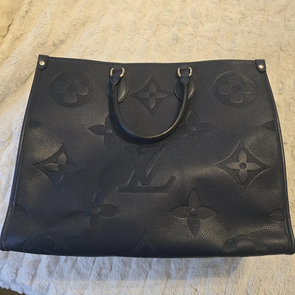 Luxury Navy Monogram Tote - Picture 2 of 2